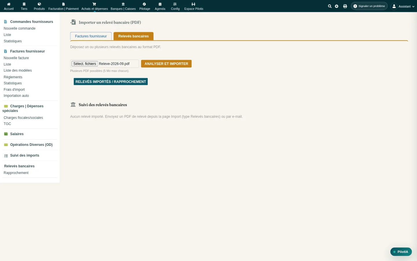 Vous déposez le relevé du mois, en PDF.